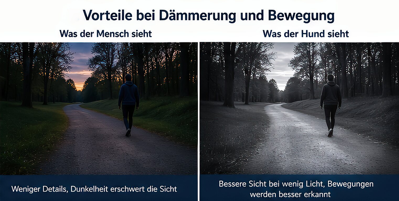Vergleich: D&auml;mmerung aus Sicht von Mensch und Hund