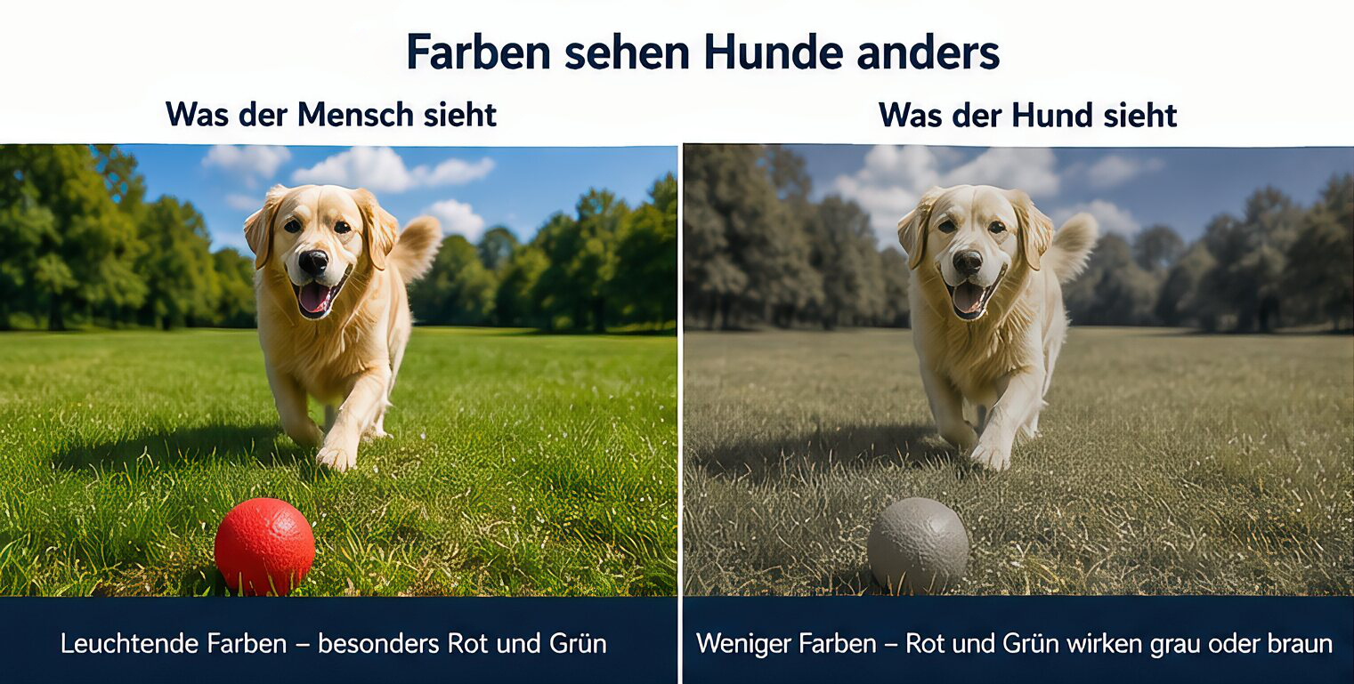 Vergleich: Was der Mensch sieht und was der Hund sieht